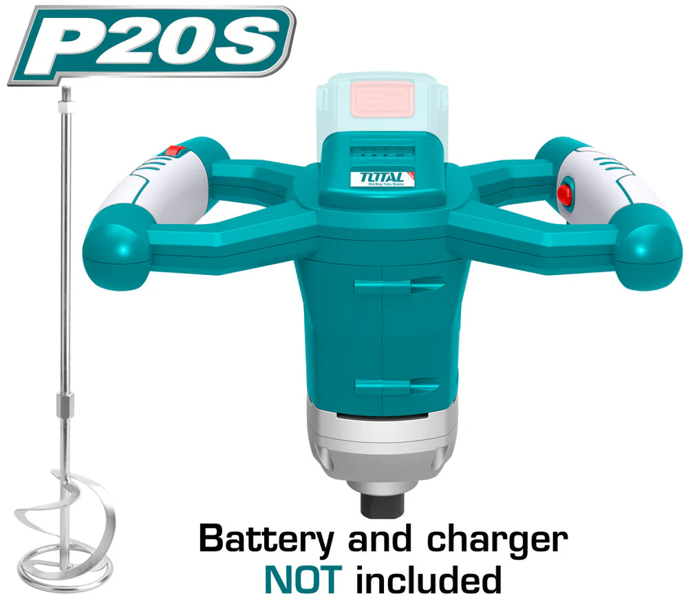 TOTAL 20V Lithium-Ion Cordless Mixer TMXLI2001 - Variable Speed (Bare Tool) Total